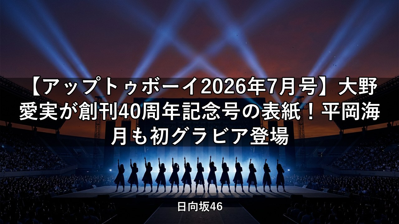【アップトゥボーイ2026年7月号】大野愛実が創刊40周年記念号の表紙！平岡海月も初グラビア登場