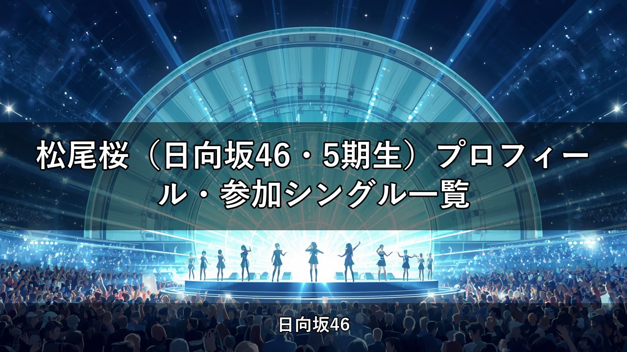 松尾桜（日向坂46・5期生）プロフィール・参加シングル一覧