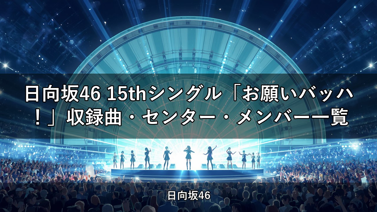 日向坂46 15thシングル「お願いバッハ！」収録曲・センター・メンバー一覧