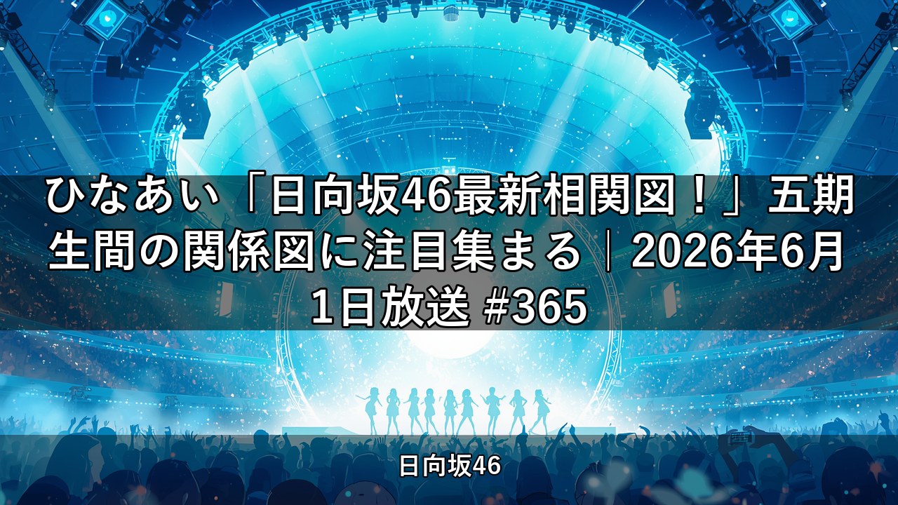 ひなあい「日向坂46最新相関図！」五期生間の関係図に注目集まる｜2026年6月1日放送 #365