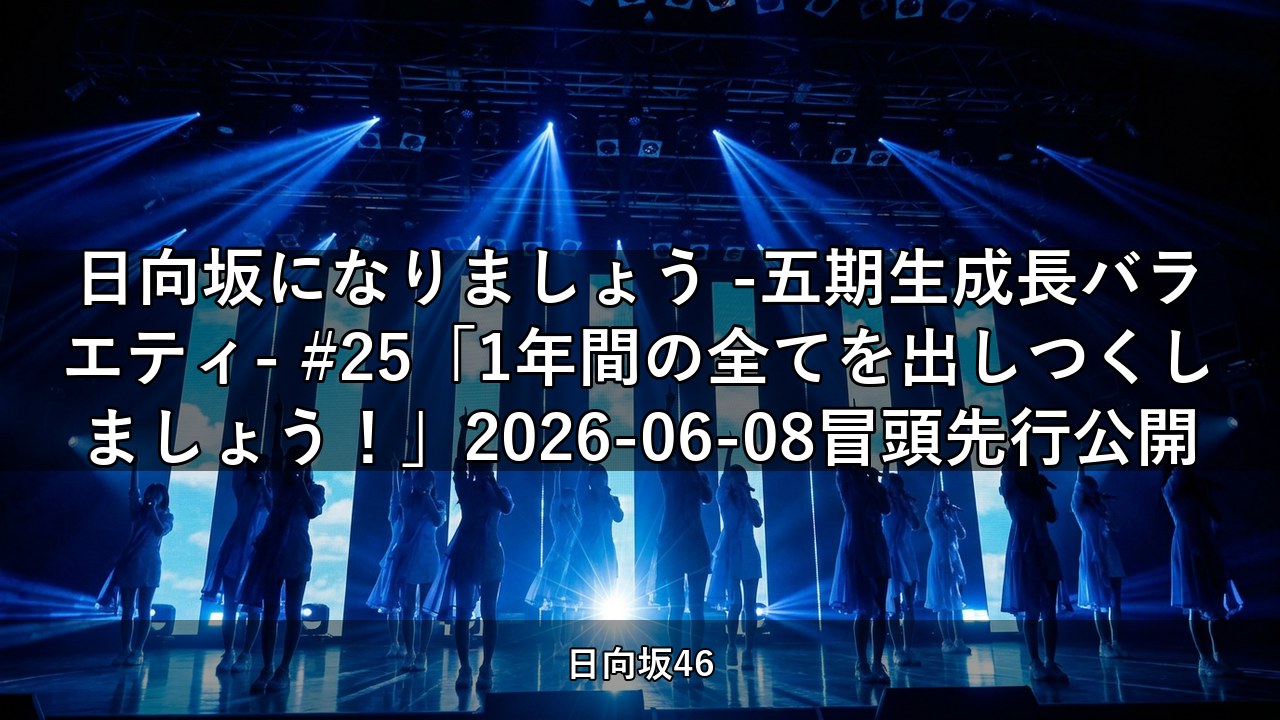 日向坂になりましょう -五期生成長バラエティ- #25「1年間の全てを出しつくしましょう！」2026-06-08冒頭先行公開