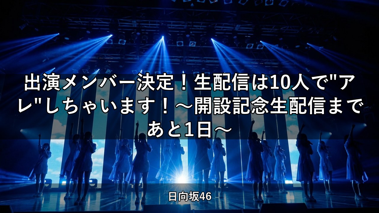出演メンバー決定！生配信は10人で"アレ"しちゃいます！〜開設記念生配信まであと1日〜｜山口陽世出演【日向坂ちゃんねる】