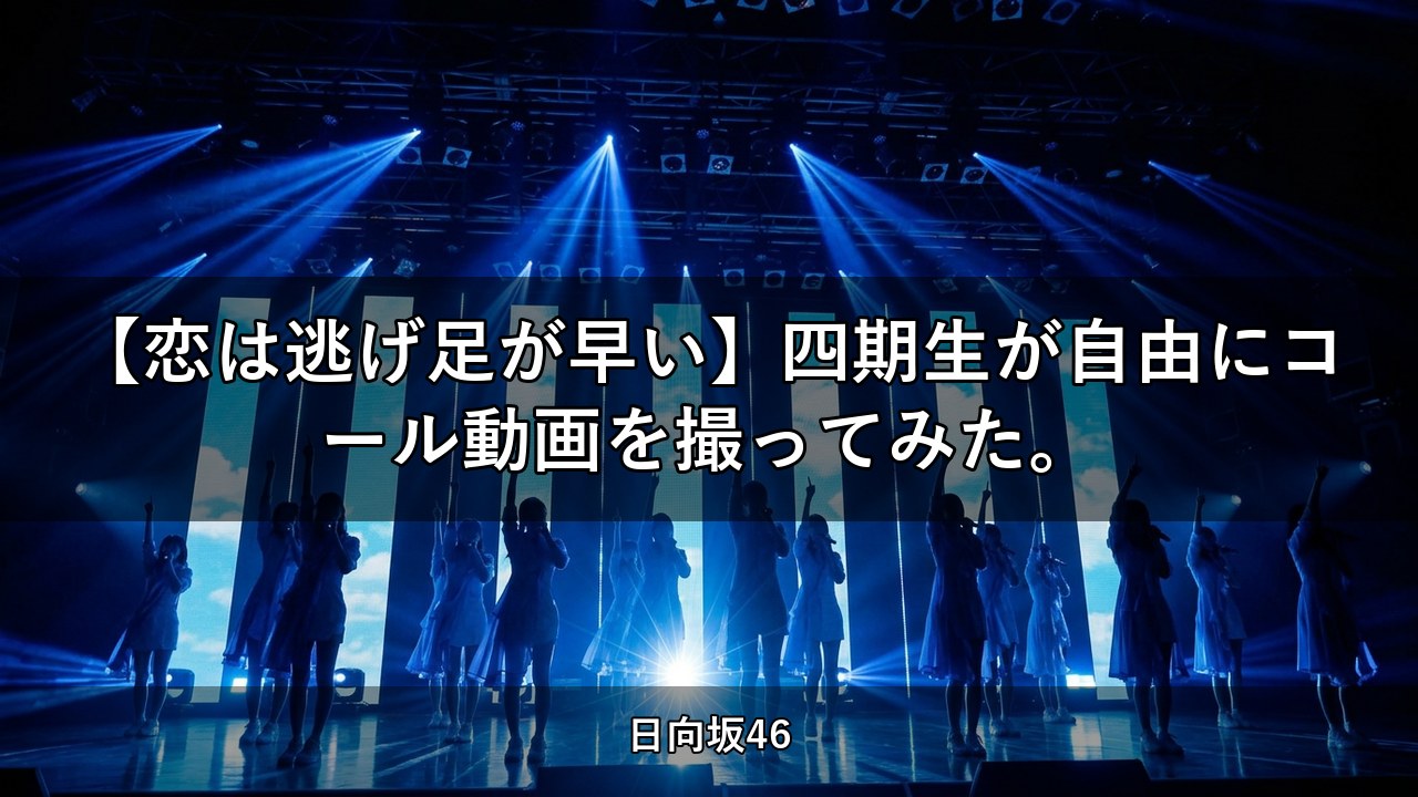 【恋は逃げ足が早い】四期生が自由にコール動画を撮ってみた。｜正源司陽子・平尾帆夏ほか出演【日向坂ちゃんねる】