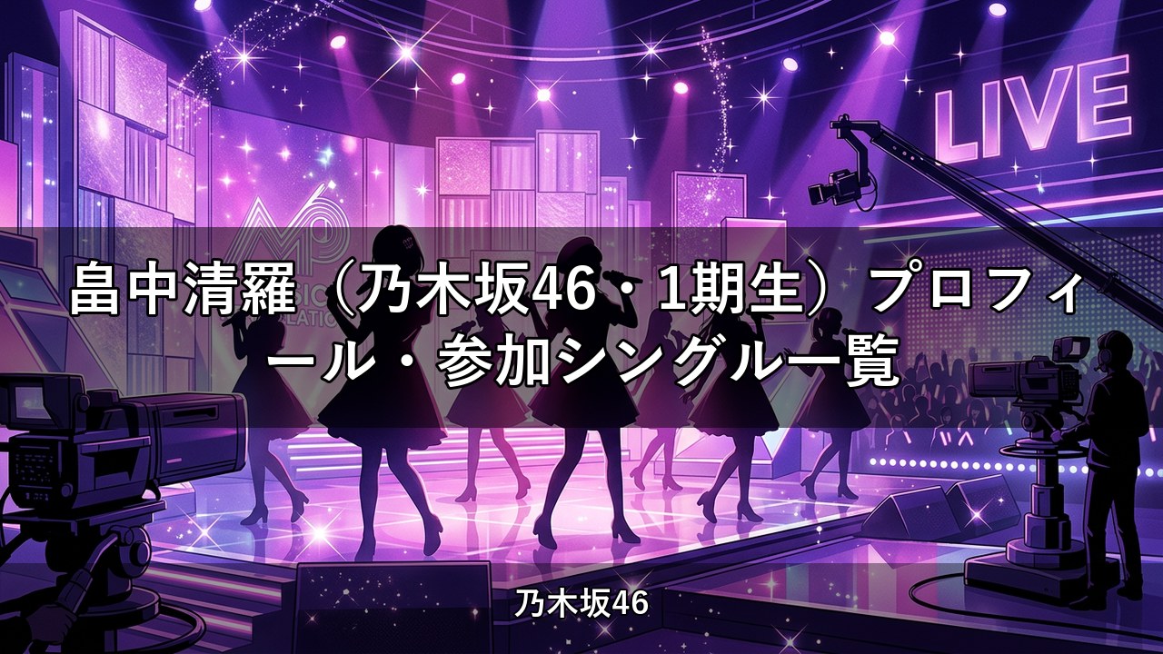 畠中清羅（乃木坂46・1期生）プロフィール・参加シングル一覧
