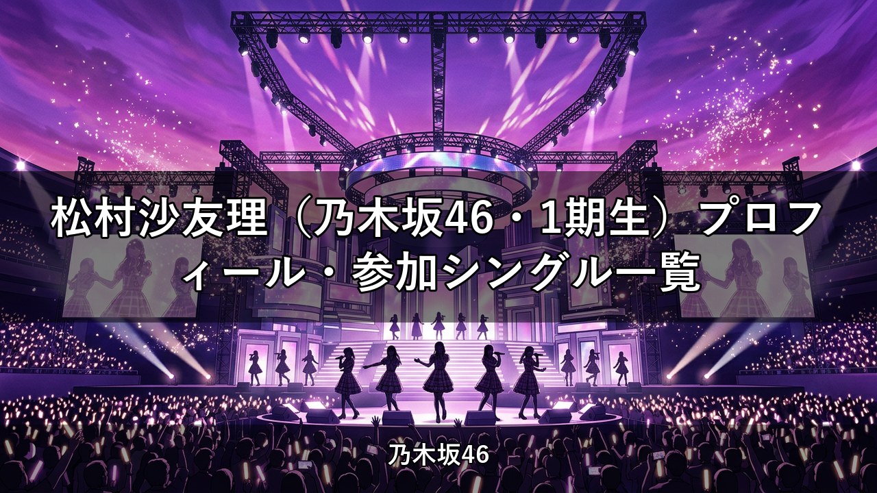 松村沙友理（乃木坂46・1期生）プロフィール・参加シングル一覧