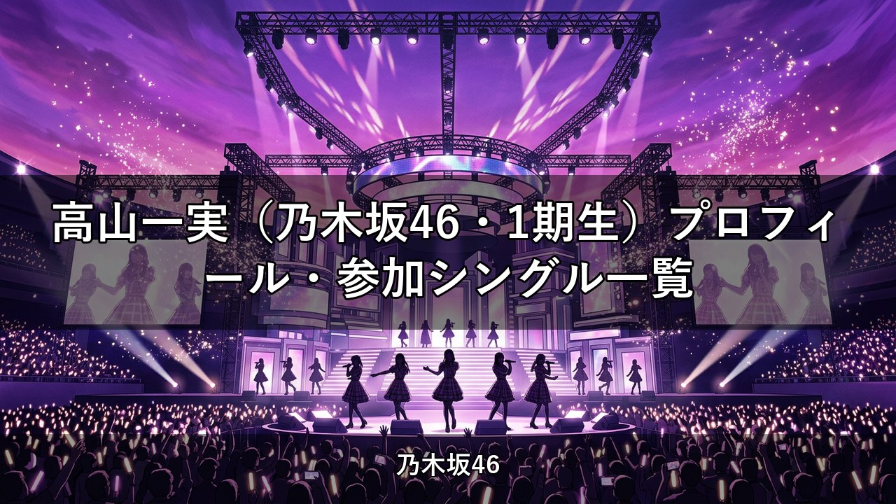 高山一実（乃木坂46・1期生）プロフィール・参加シングル一覧