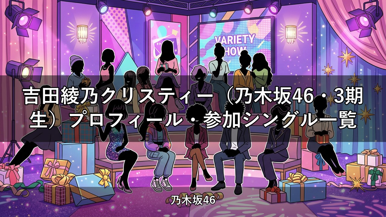 吉田綾乃クリスティー（乃木坂46・3期生）プロフィール・参加シングル一覧