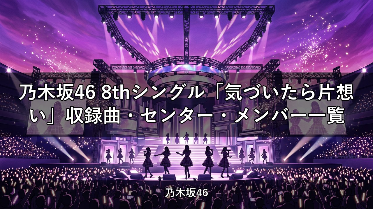 乃木坂46 8thシングル「気づいたら片想い」収録曲・センター・メンバー一覧