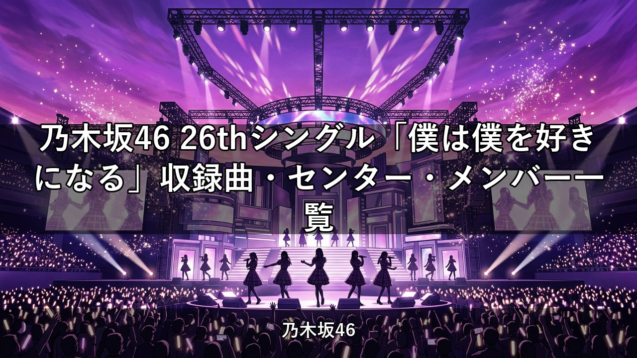 乃木坂46 26thシングル「僕は僕を好きになる」収録曲・センター・メンバー一覧