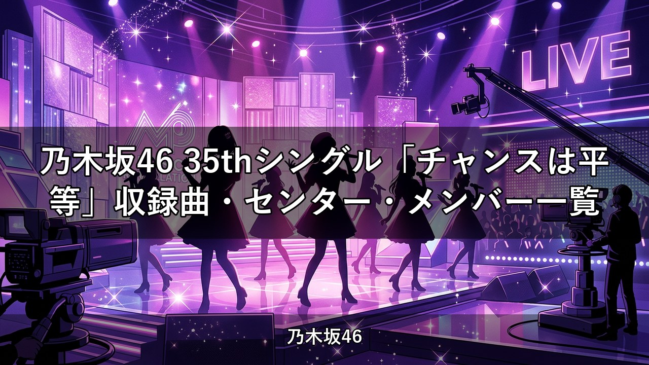 乃木坂46 35thシングル「チャンスは平等」収録曲・センター・メンバー一覧