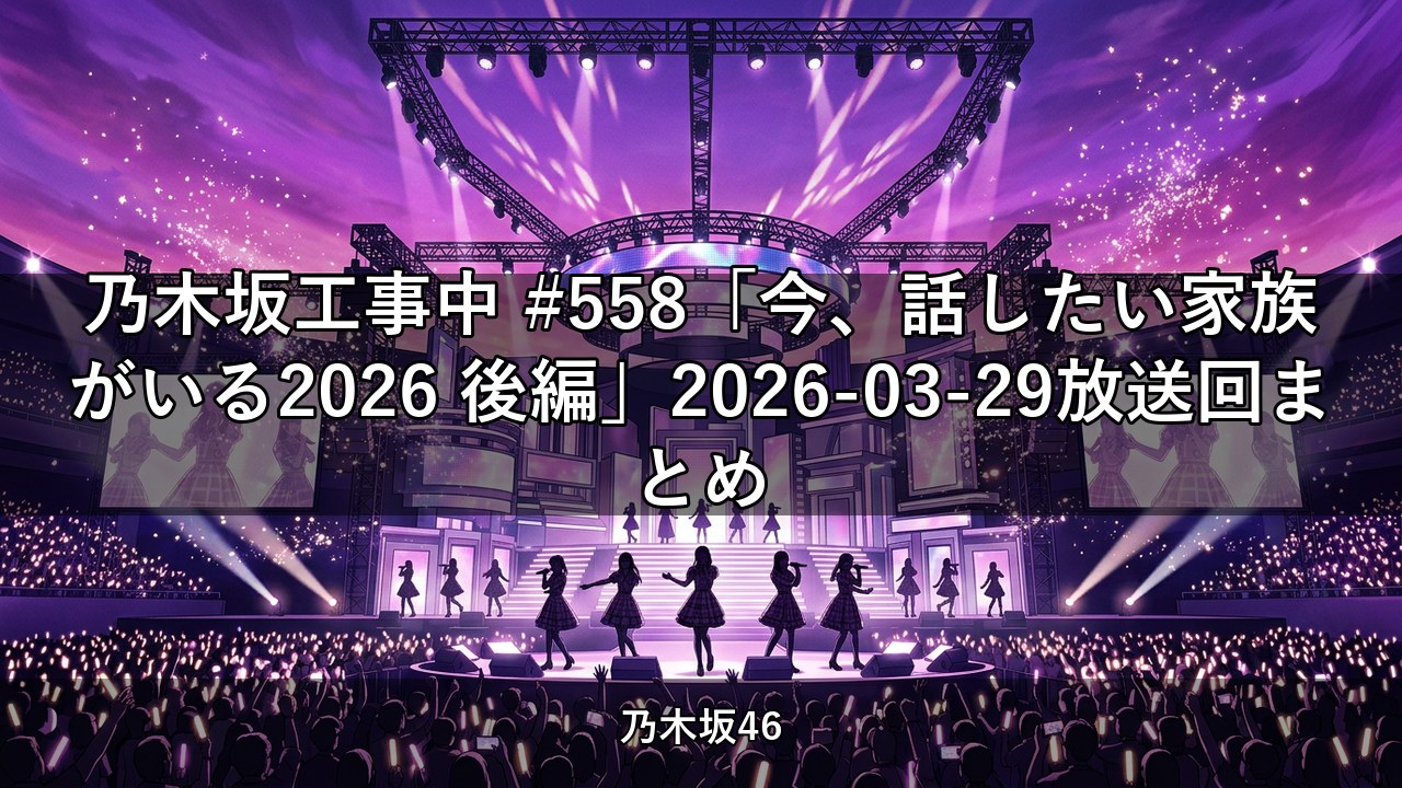 乃木坂工事中 #558「今、話したい家族がいる2026 後編」2026-03-29放送回まとめ