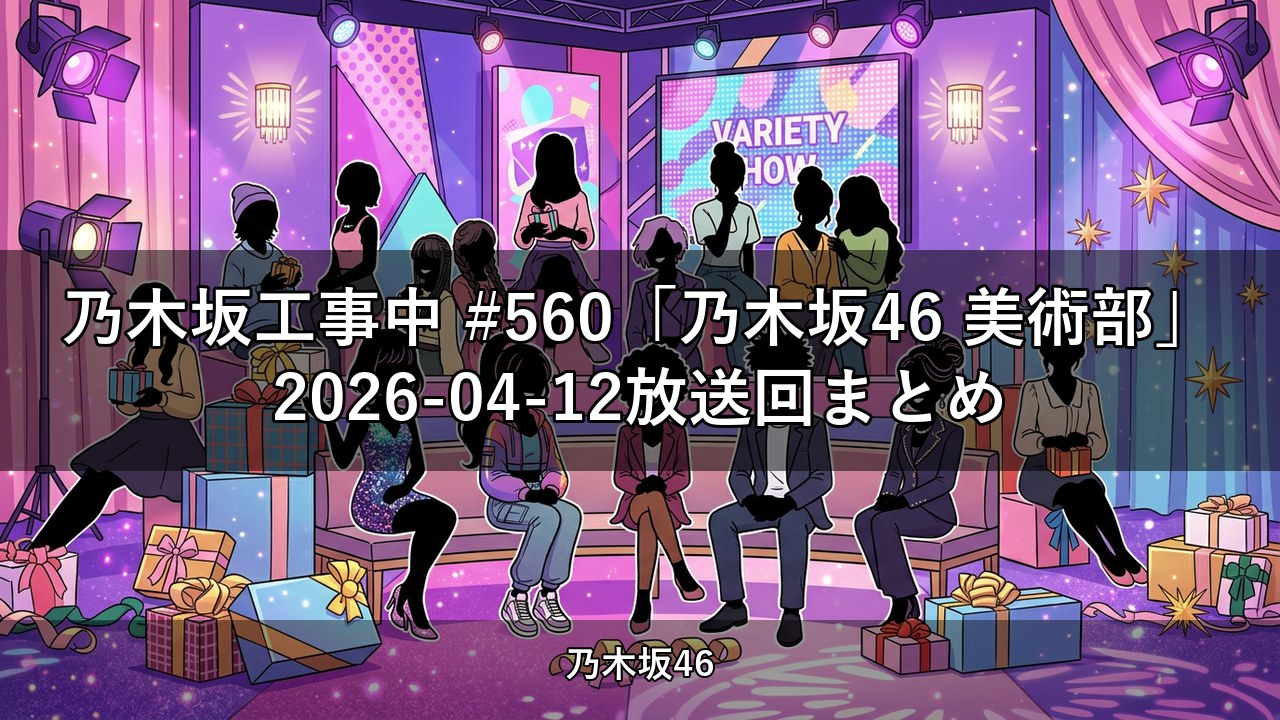 乃木坂工事中 #560「乃木坂46 美術部」2026-04-12放送回まとめ