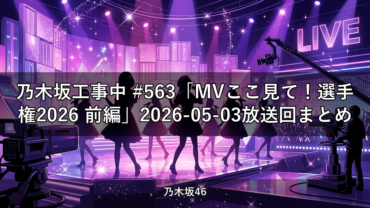 乃木坂工事中 #563「MVここ見て！選手権2026 前編」2026-05-03放送回まとめ
