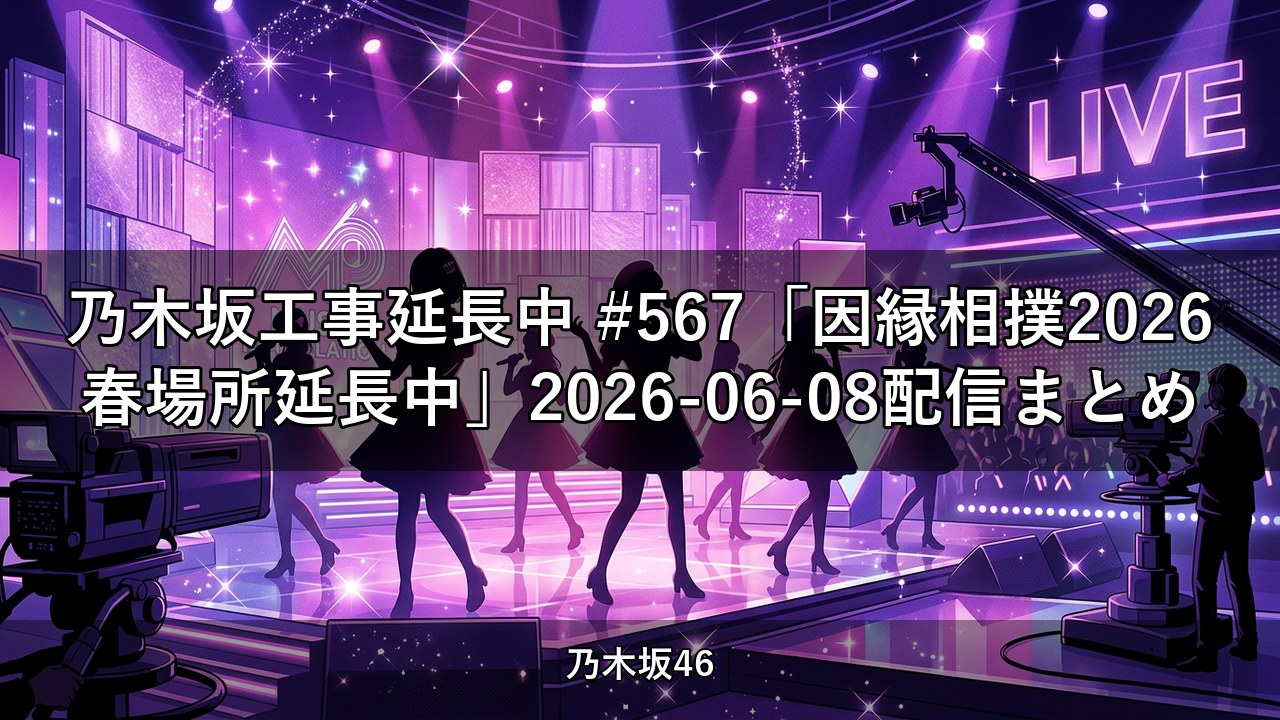 乃木坂工事延長中 #567「因縁相撲2026春場所延長中」2026-06-08配信まとめ