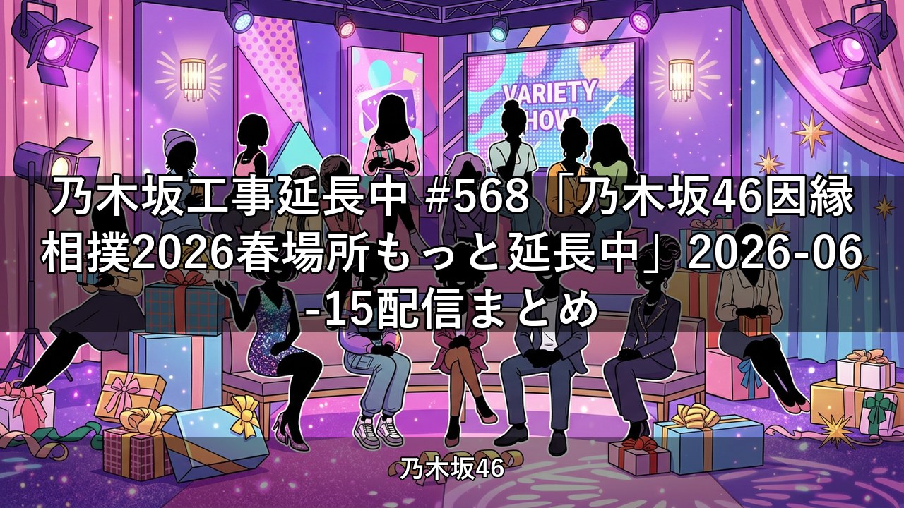 乃木坂工事延長中 #568「乃木坂46因縁相撲2026春場所もっと延長中」2026-06-15配信まとめ
