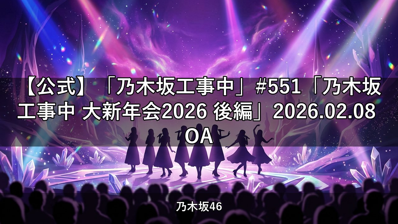 【公式】「乃木坂工事中」#551「乃木坂工事中 大新年会2026 後編」2026.02.08 OA