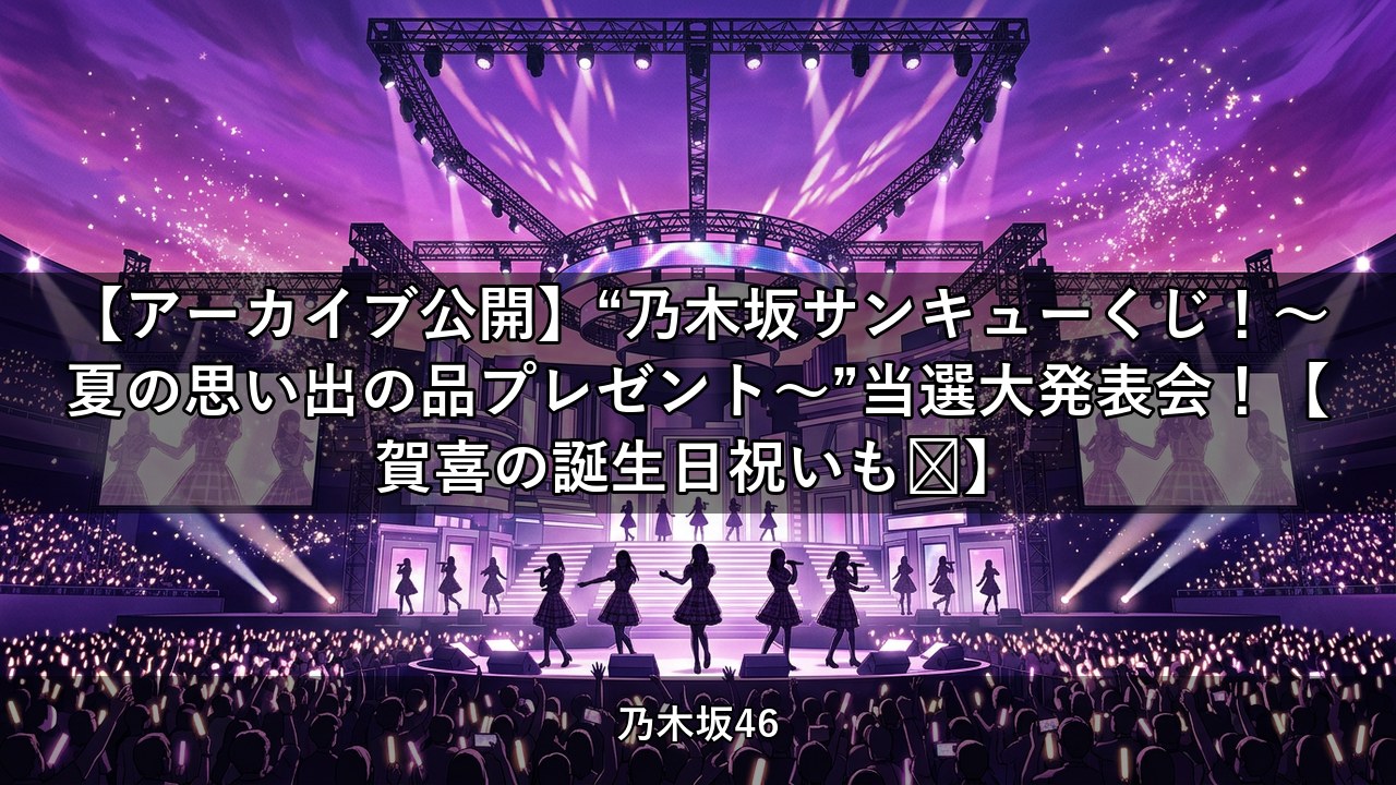 【アーカイブ公開】“乃木坂サンキューくじ！～夏の思い出の品プレゼント～”当選大発表会！【賀喜の誕生日祝いも🎂】