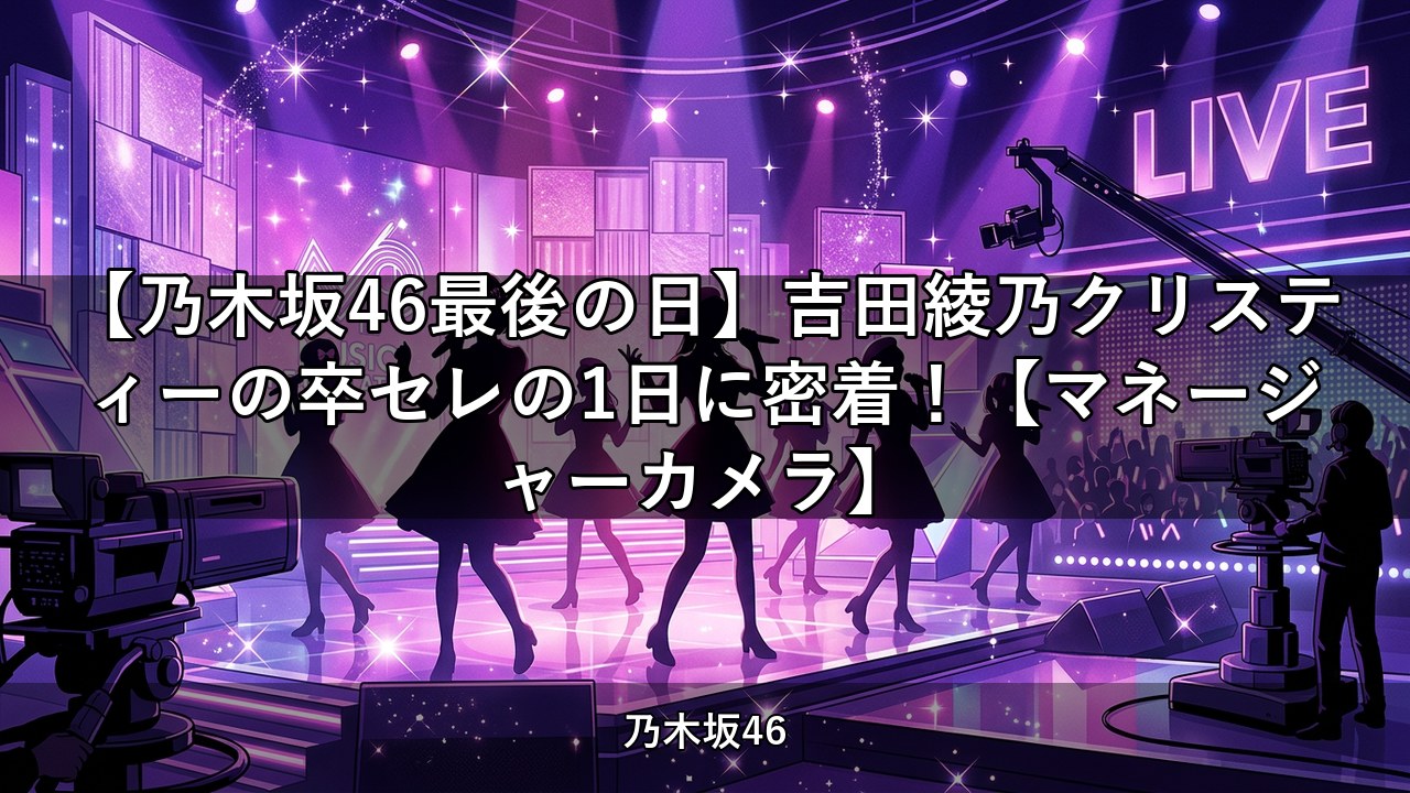 【乃木坂46最後の日】吉田綾乃クリスティーの卒セレの1日に密着！【マネージャーカメラ】｜吉田綾乃クリスティー出演【乃木坂配信中】