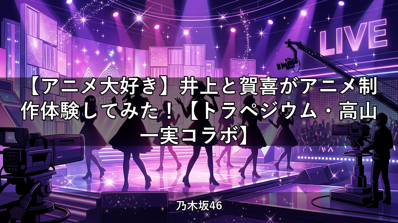 【アニメ大好き】井上と賀喜がアニメ制作体験してみた！【トラペジウム・高山一実コラボ】｜井上和・賀喜遥香出演【乃木坂配信中】
