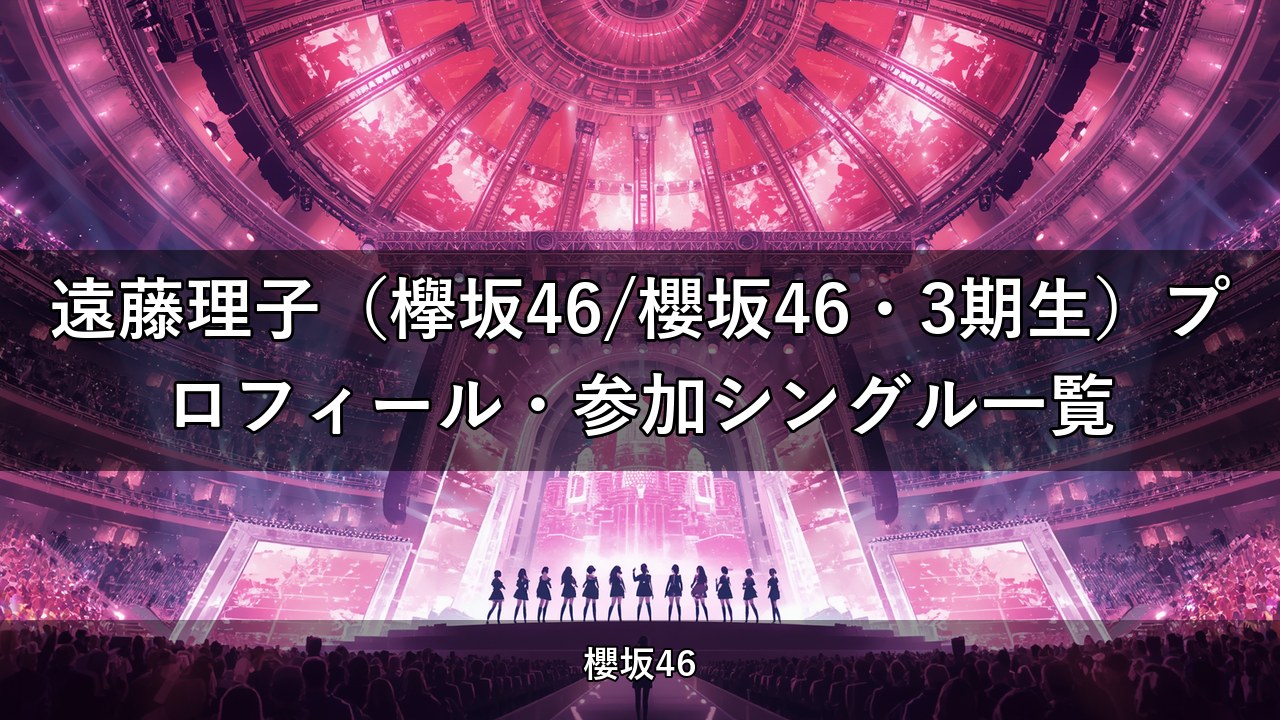 遠藤理子（欅坂46/櫻坂46・3期生）プロフィール・参加シングル一覧