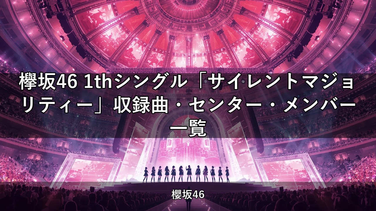 欅坂46 1thシングル「サイレントマジョリティー」収録曲・センター・メンバー一覧