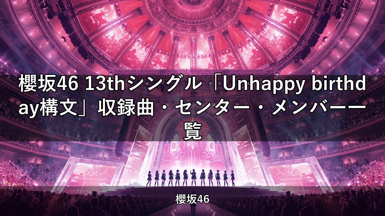 櫻坂46 13thシングル「Unhappy birthday構文」収録曲・センター・メンバー一覧