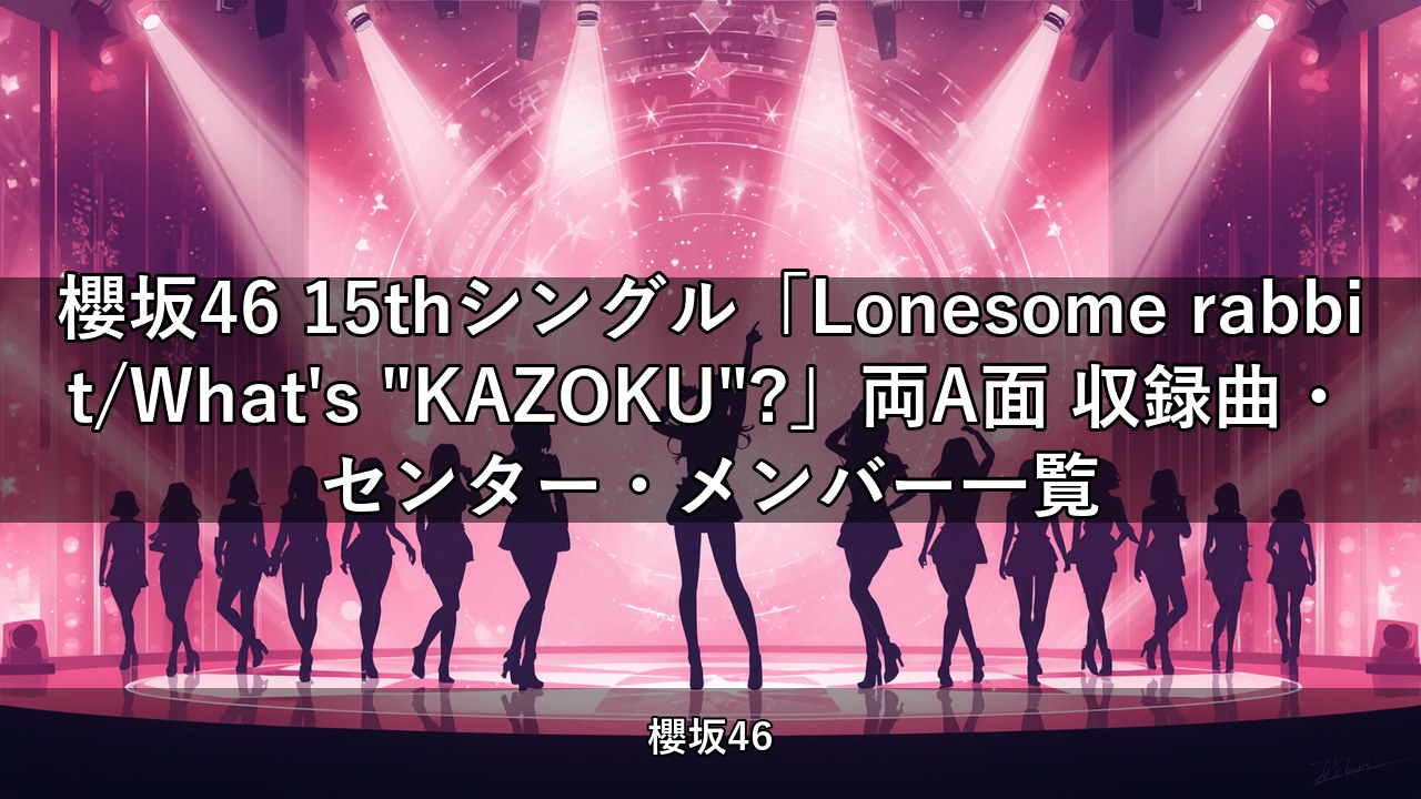 櫻坂46 15thシングル「Lonesome rabbit/What's "KAZOKU"?」両A面 収録曲・センター・メンバー一覧