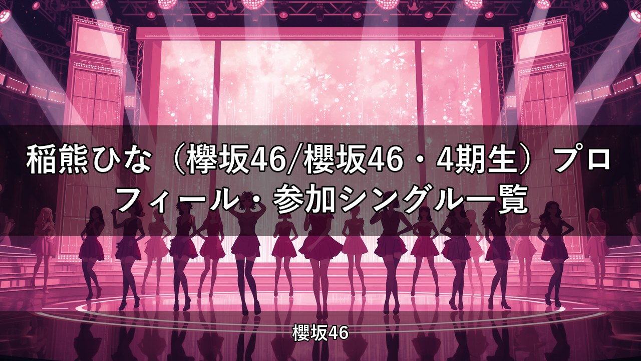 稲熊ひな（欅坂46/櫻坂46・4期生）プロフィール・参加シングル一覧