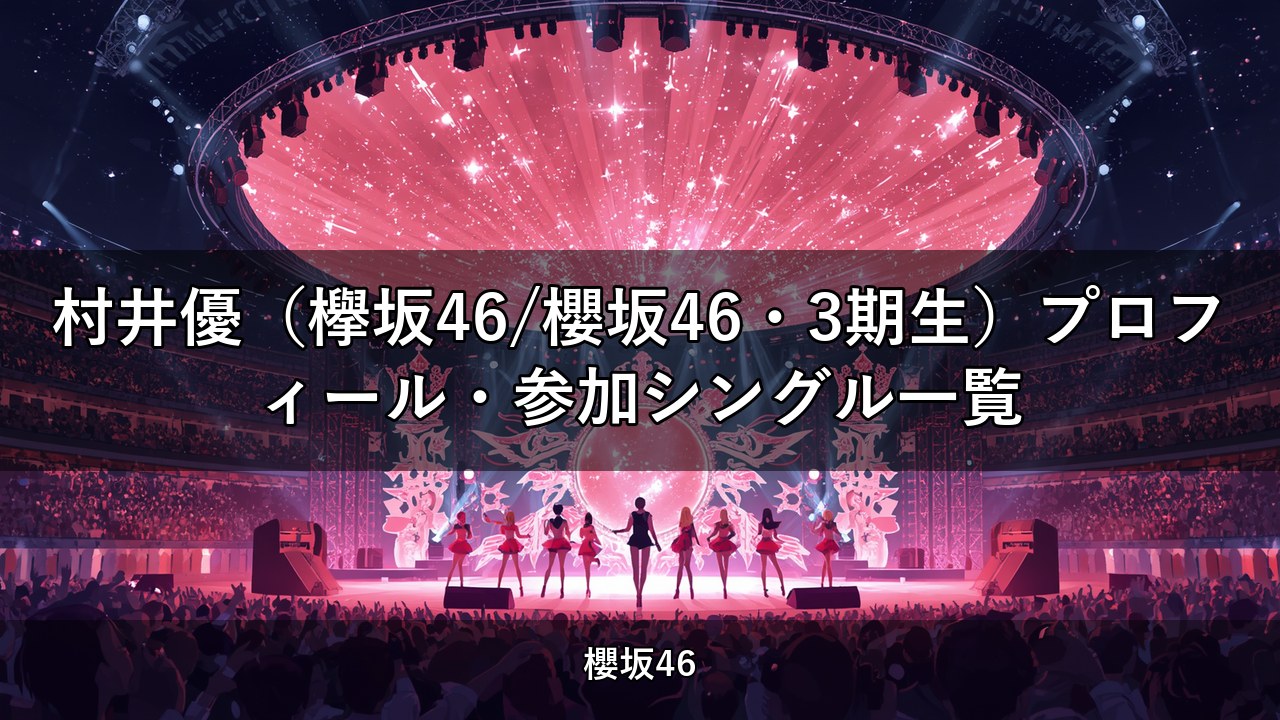 村井優（欅坂46/櫻坂46・3期生）プロフィール・参加シングル一覧
