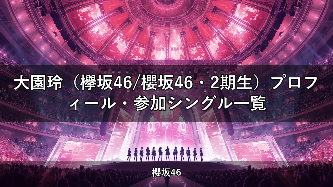 大園玲（欅坂46/櫻坂46・2期生）プロフィール・参加シングル一覧
