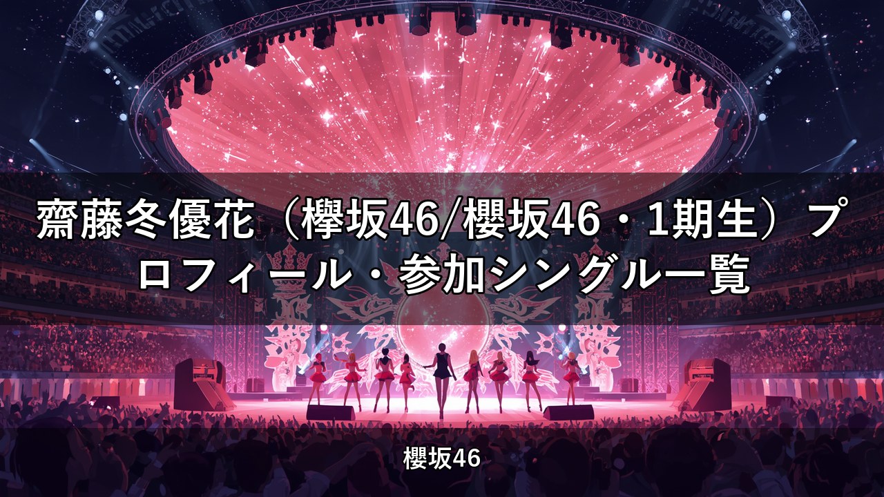 齋藤冬優花（欅坂46/櫻坂46・1期生）プロフィール・参加シングル一覧