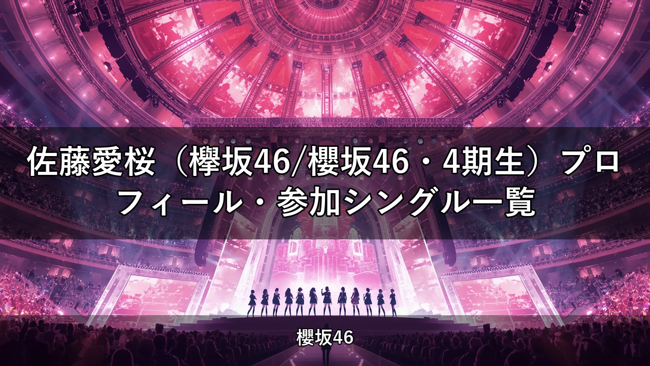 佐藤愛桜（欅坂46/櫻坂46・4期生）プロフィール・参加シングル一覧
