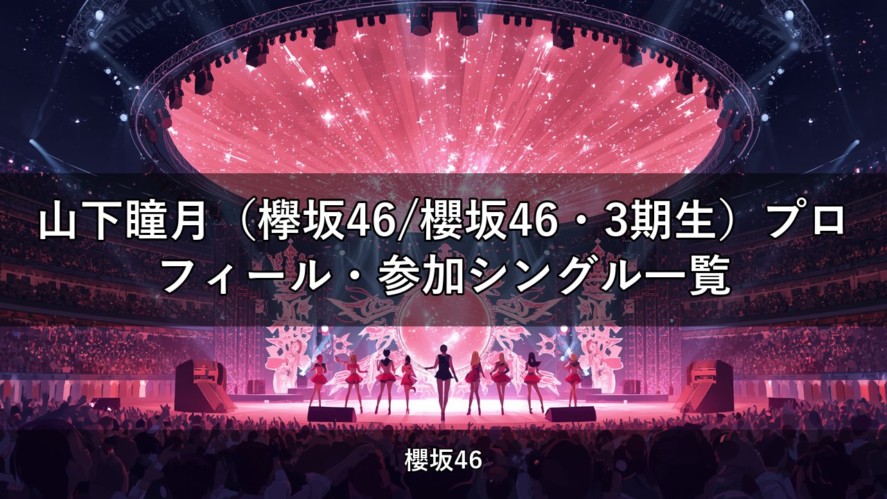 山下瞳月（欅坂46/櫻坂46・3期生）プロフィール・参加シングル一覧