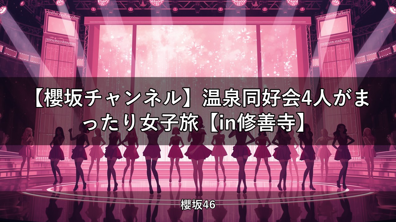 【櫻坂チャンネル】温泉同好会4人がまったり女子旅【in修善寺】