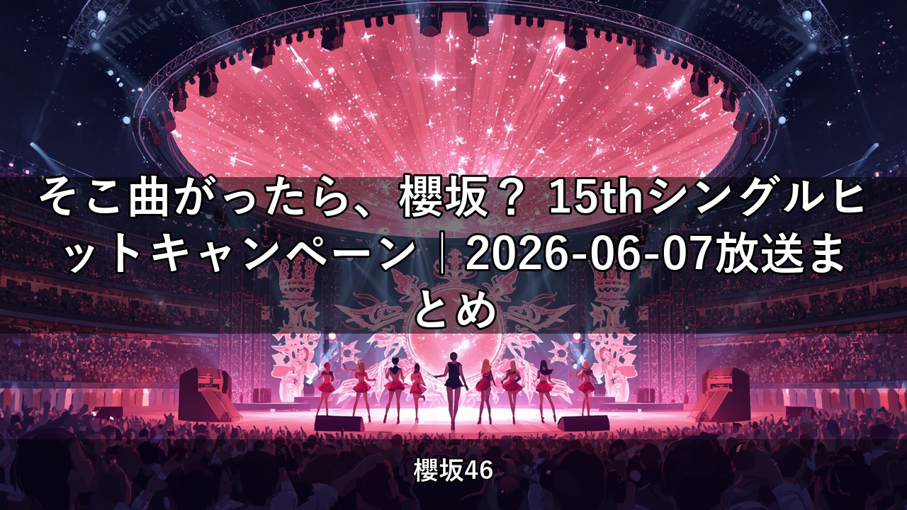 そこ曲がったら、櫻坂？ 15thシングルヒットキャンペーン｜2026-06-07放送まとめ