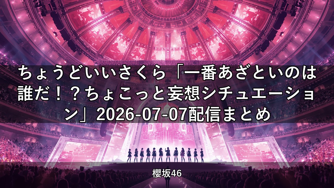 ちょこさく「一番あざといのは誰だ！？ちょこっと妄想シチュエーション」2026-07-07配信まとめ