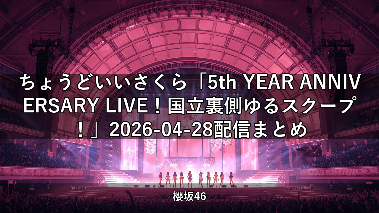 ちょこさく「5th YEAR ANNIVERSARY LIVE！国立裏側ゆるスクープ！」2026-04-28配信まとめ