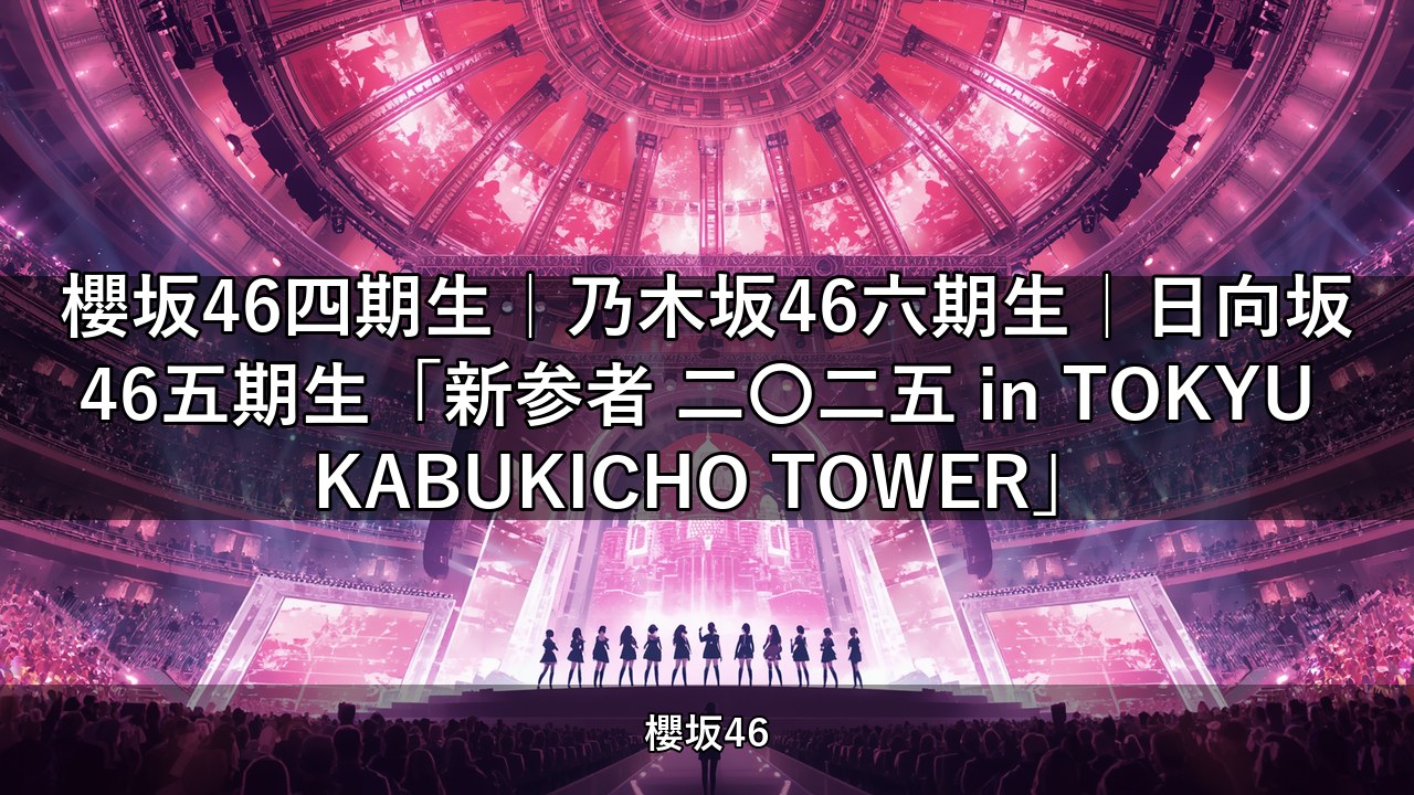 櫻坂46四期生｜乃木坂46六期生｜日向坂46五期生「新参者 二〇二五 in TOKYU KABUKICHO TOWER」