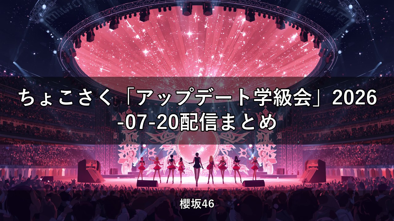 ちょこさく「アップデート学級会」2026-07-20配信まとめ