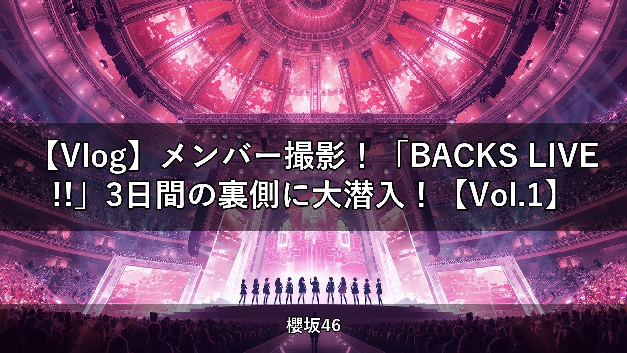 【Vlog】メンバー撮影！「BACKS LIVE!!」3日間の裏側に大潜入！【Vol.1】