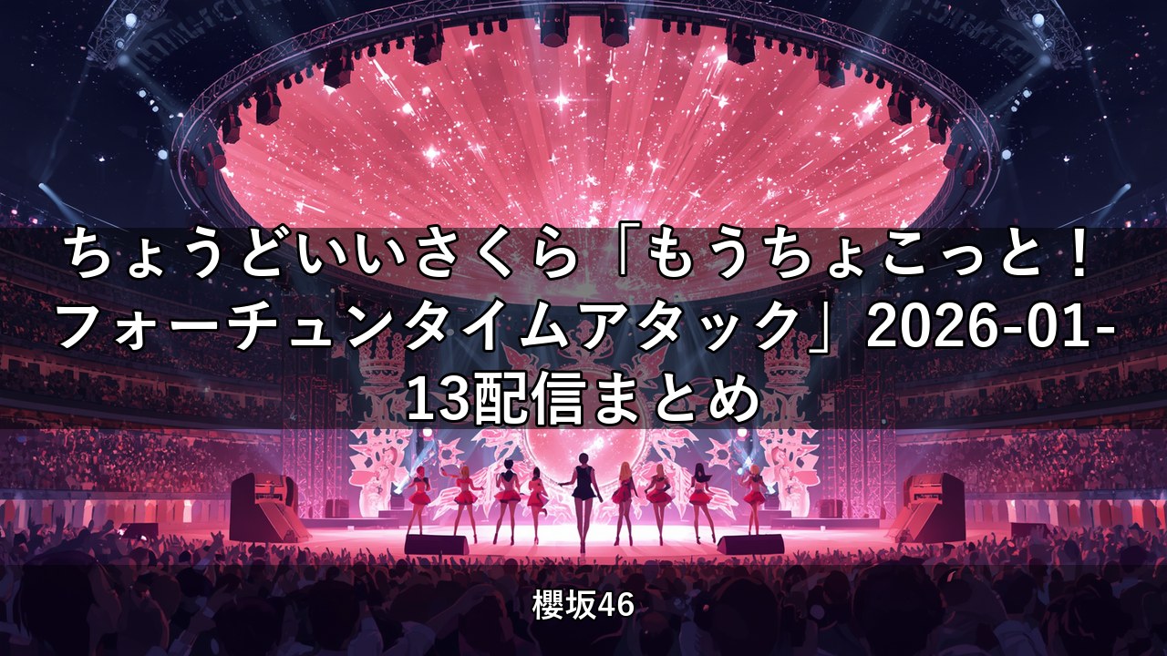 ちょこさく「もうちょこっと！フォーチュンタイムアタック」2026-01-13配信まとめ