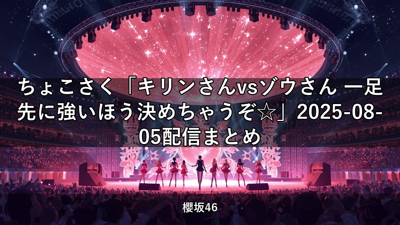 ちょこさく「キリンさんvsゾウさん 一足先に強いほう決めちゃうぞ☆」2025-08-05配信まとめ