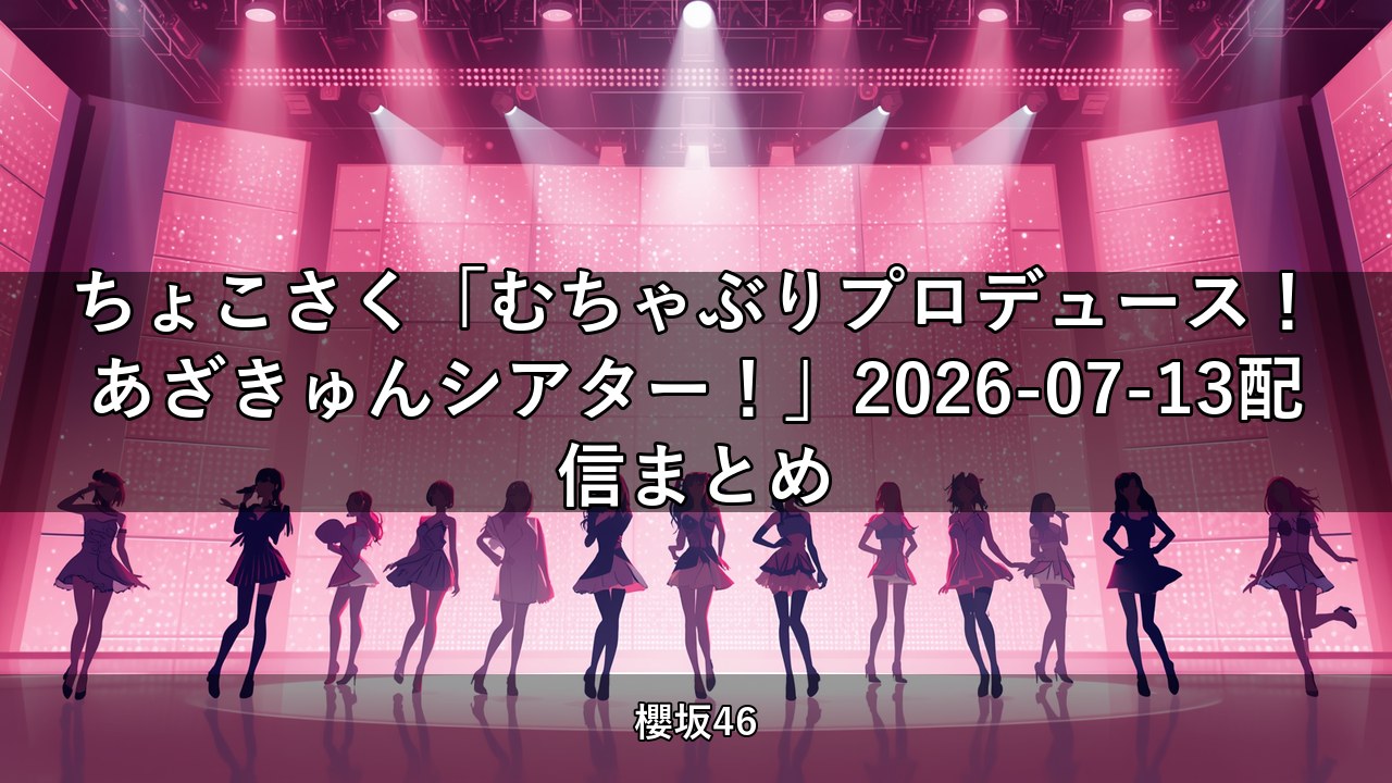 ちょこさく「むちゃぶりプロデュース！あざきゅんシアター！」2026-07-13配信まとめ
