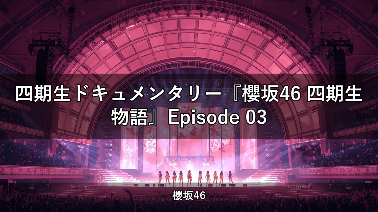 四期生ドキュメンタリー『櫻坂46 四期生物語』Episode 03
