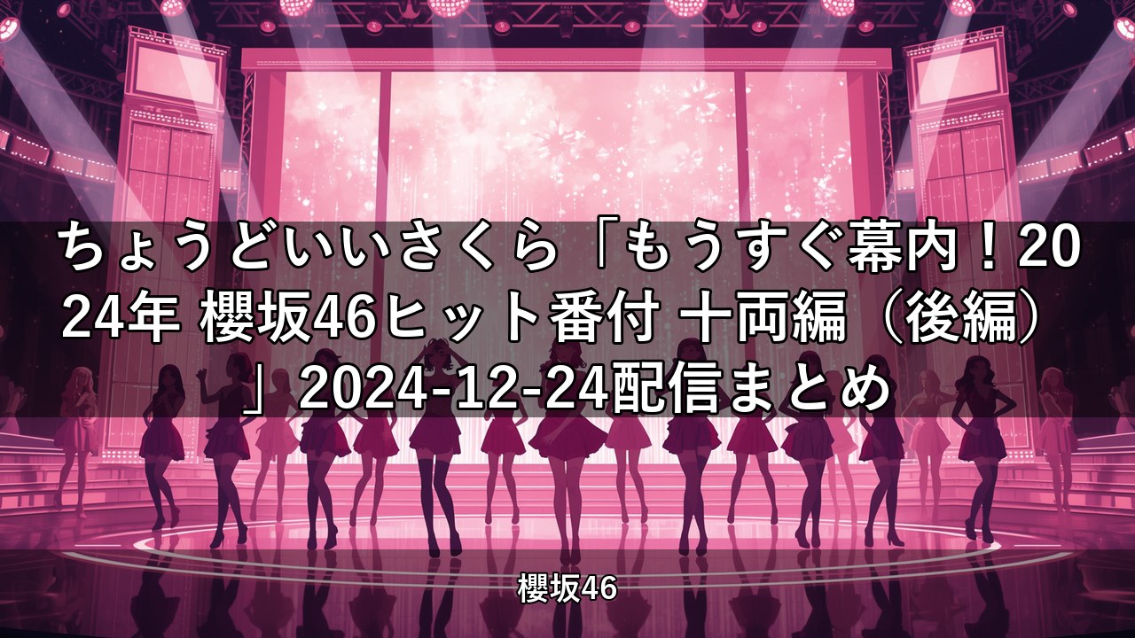 ちょこさく「もうすぐ幕内！2024年 櫻坂46ヒット番付 十両編（後編）」2024-12-24配信まとめ
