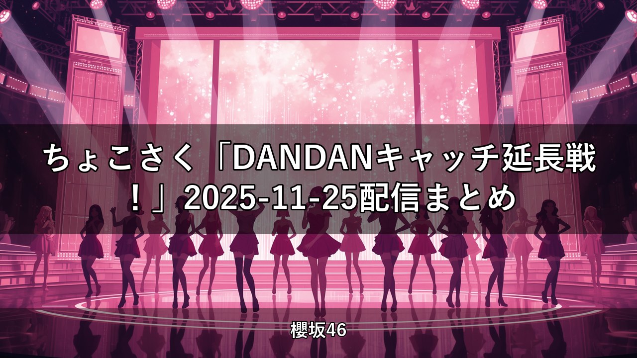 ちょこさく「DANDANキャッチ延長戦！」2025-11-25配信まとめ
