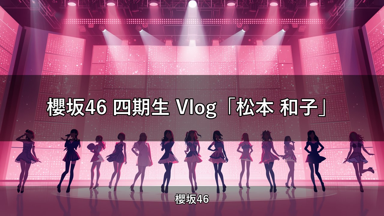 櫻坂46 四期生 Vlog「松本 和子」