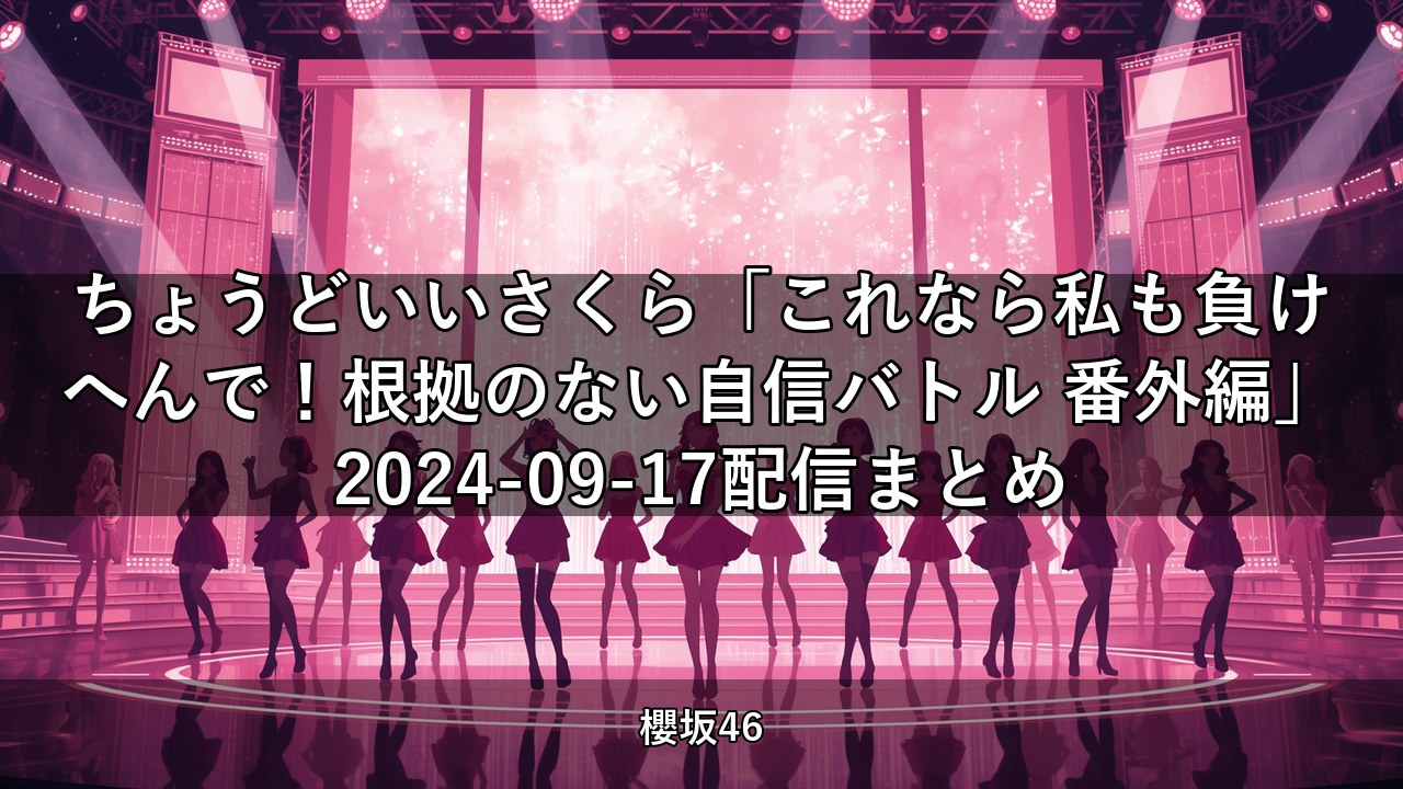 ちょこさく「これなら私も負けへんで！根拠のない自信バトル 番外編」2024-09-17配信まとめ