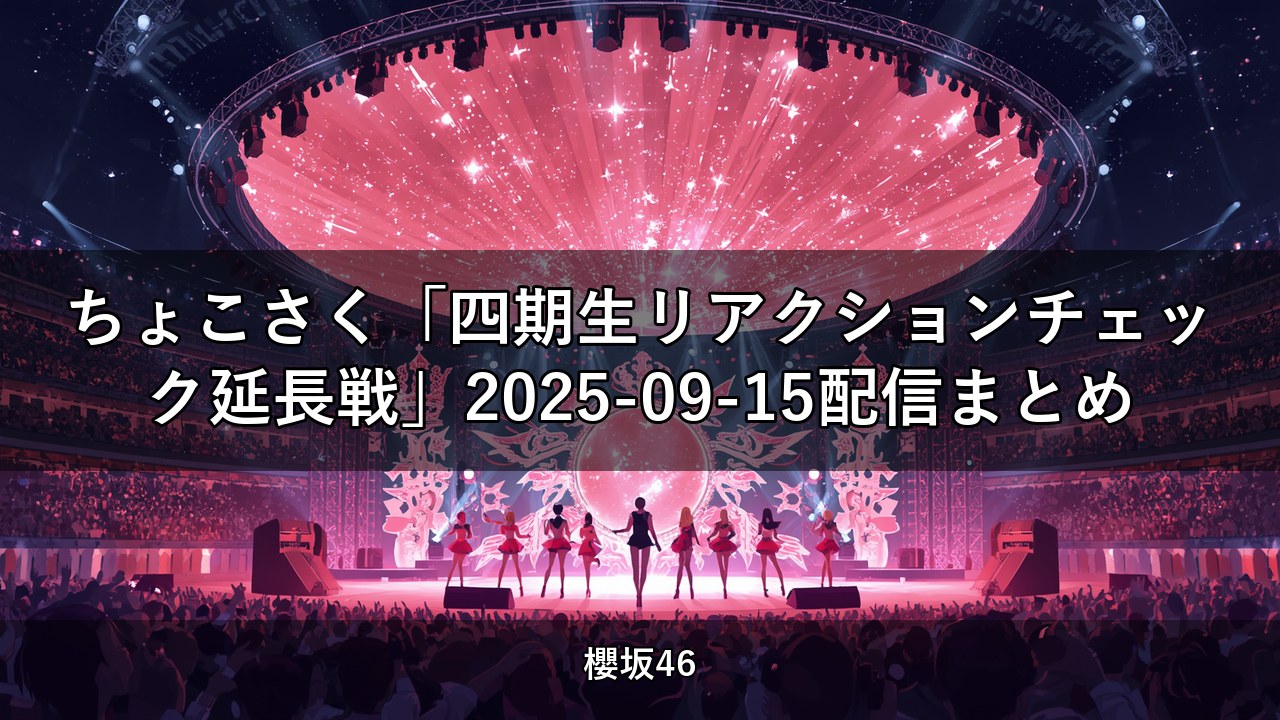 ちょこさく「四期生リアクションチェック延長戦」2025-09-15配信まとめ