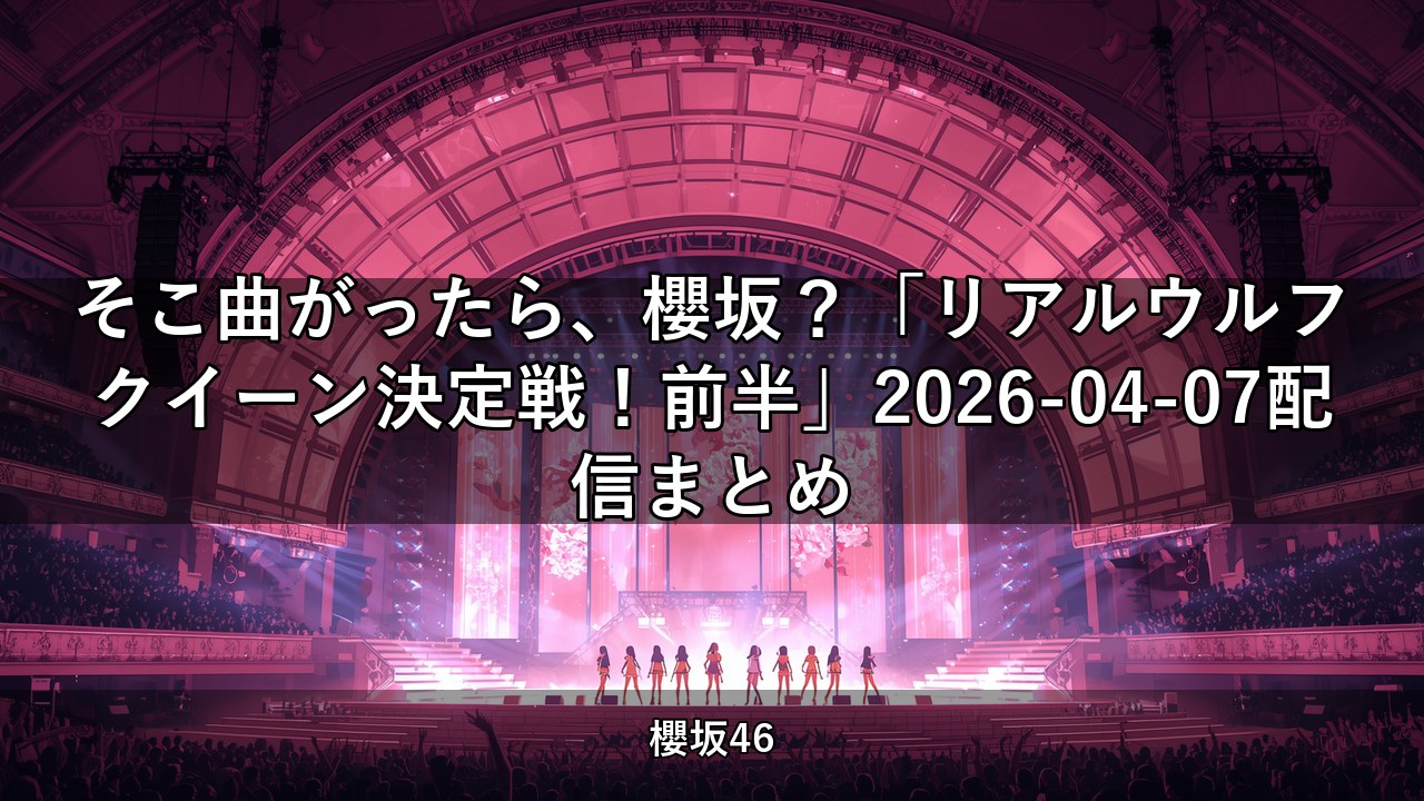 そこ曲がったら、櫻坂？「リアルウルフクイーン決定戦！前半」2026-04-07配信まとめ